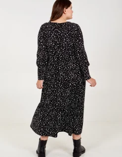Curve Long Sleeve Smock Dress