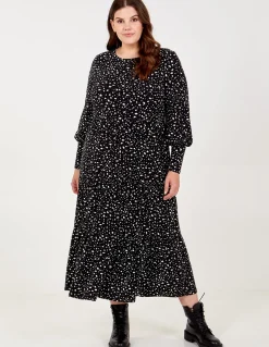 Curve Long Sleeve Smock Dress