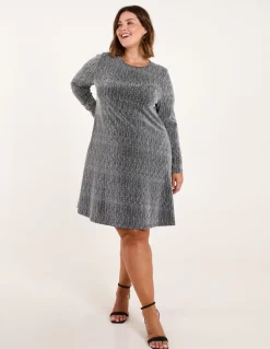Curve Metallic Swing Dress