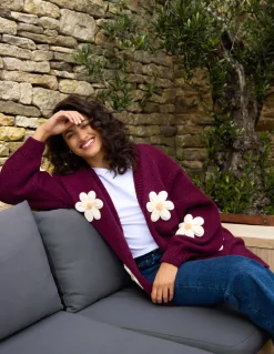 Daisy Large Flower Cardigan