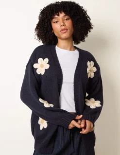 Daisy Large Flower Cardigan