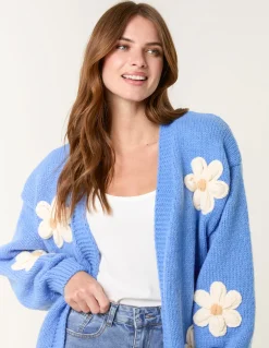 Daisy Large Flower Cardigan