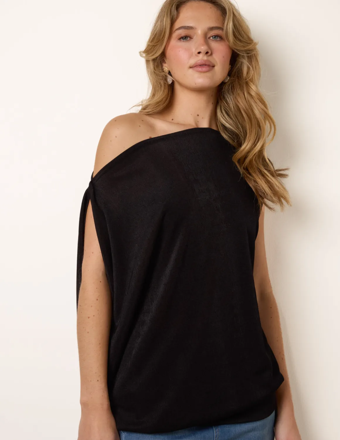 Deep Band Slinky Oversize Tunic Top
