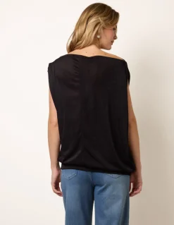 Deep Band Slinky Oversize Tunic Top