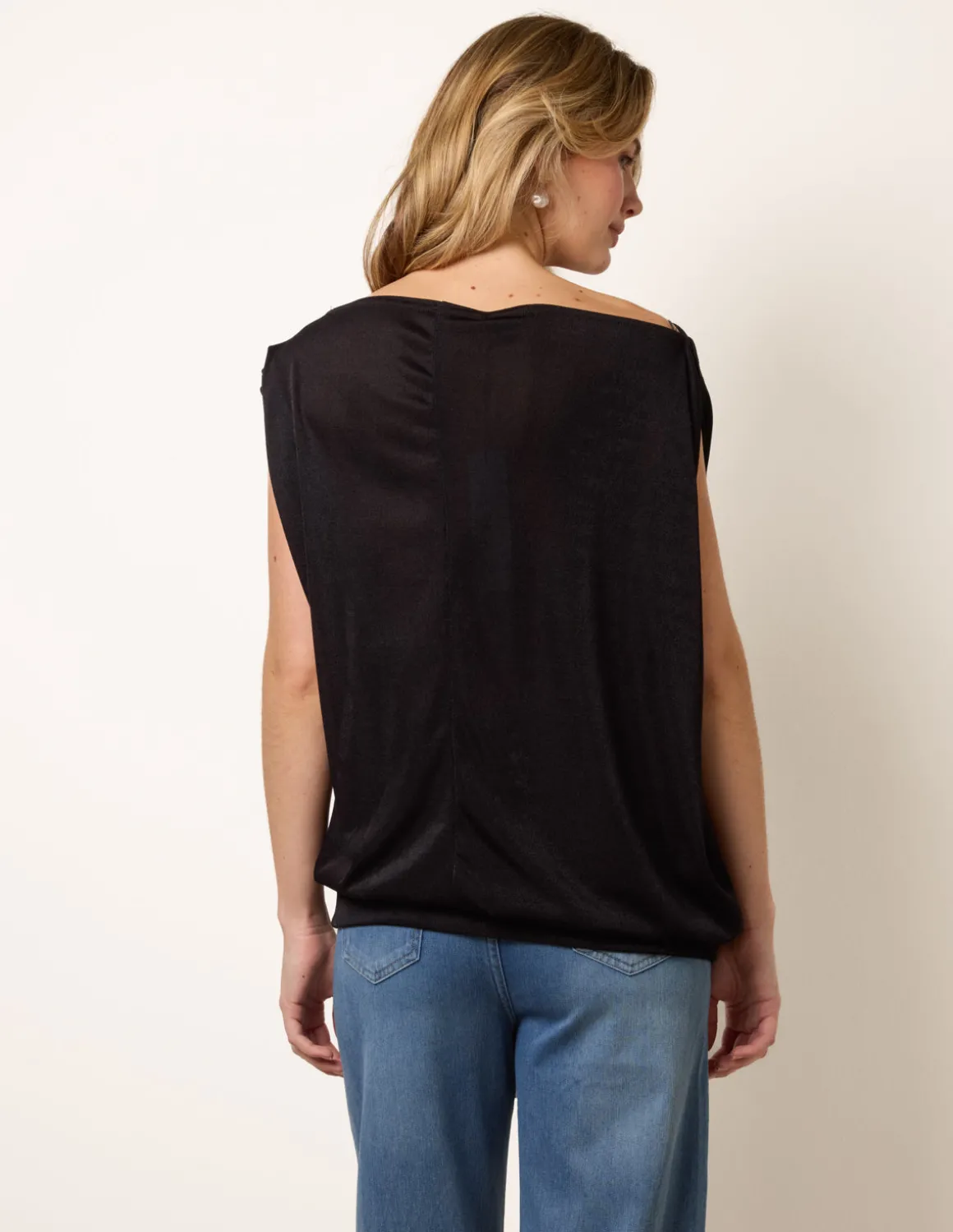 Deep Band Slinky Oversize Tunic Top