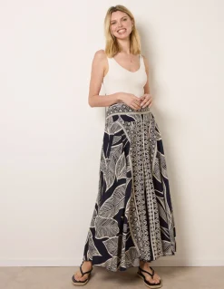 Deep Waist Extra Wide Flowy Trousers