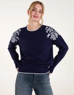 Detailed Embroidery Shoulder Jumper