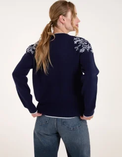 Detailed Embroidery Shoulder Jumper