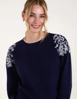 Detailed Embroidery Shoulder Jumper