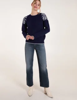 Detailed Embroidery Shoulder Jumper