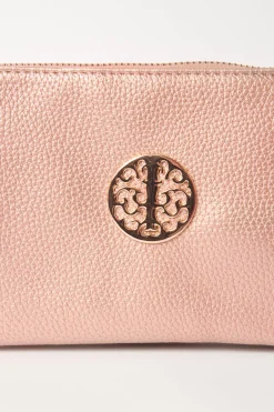 Detailed Zip Up Purse With Detachable Strap