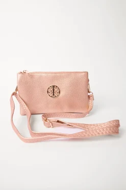 Detailed Zip Up Purse With Detachable Strap