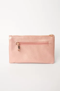 Detailed Zip Up Purse With Detachable Strap