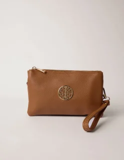 Detailed Zip Up Purse With Detachable Strap