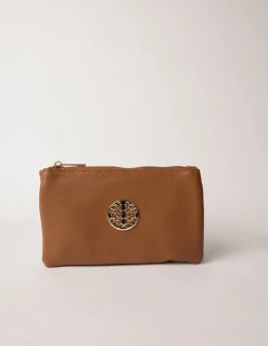 Detailed Zip Up Purse With Detachable Strap