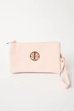 Detailed Zip Up Purse With Detachable Strap