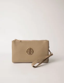 Detailed Zip Up Purse With Detachable Strap