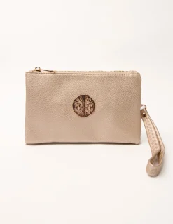 Detailed Zip Up Purse With Detachable Strap