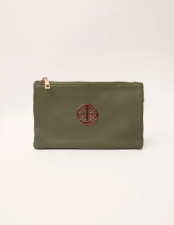 Detailed Zip Up Purse With Detachable Strap