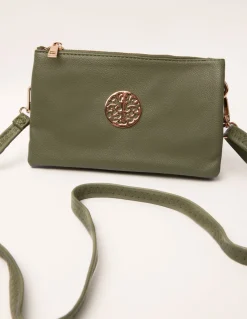 Detailed Zip Up Purse With Detachable Strap