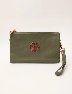 Detailed Zip Up Purse With Detachable Strap