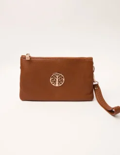 Detailed Zip Up Purse With Detachable Strap
