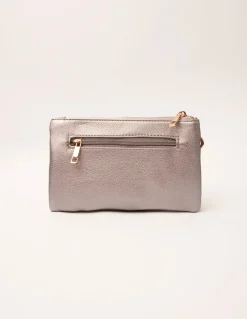 Detailed Zip Up Purse With Detachable Strap