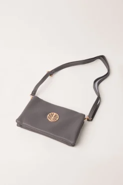 Detailed Zip Up Purse With Detachable Strap
