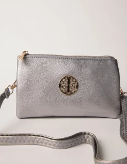 Detailed Zip Up Purse With Detachable Strap