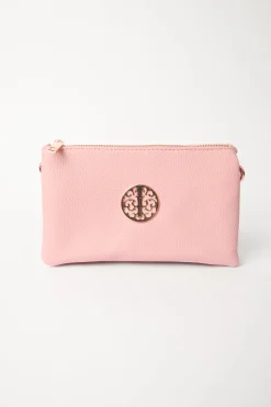 Detailed Zip Up Purse With Detachable Strap