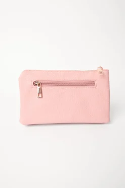 Detailed Zip Up Purse With Detachable Strap
