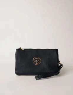 Detailed Zip Up Purse With Detachable Strap