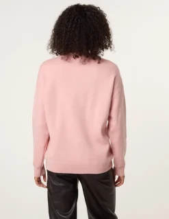 Diamante And Pearl Bow Knit Jumper