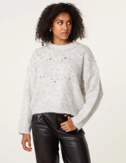 Diamante Round Neck Jumper