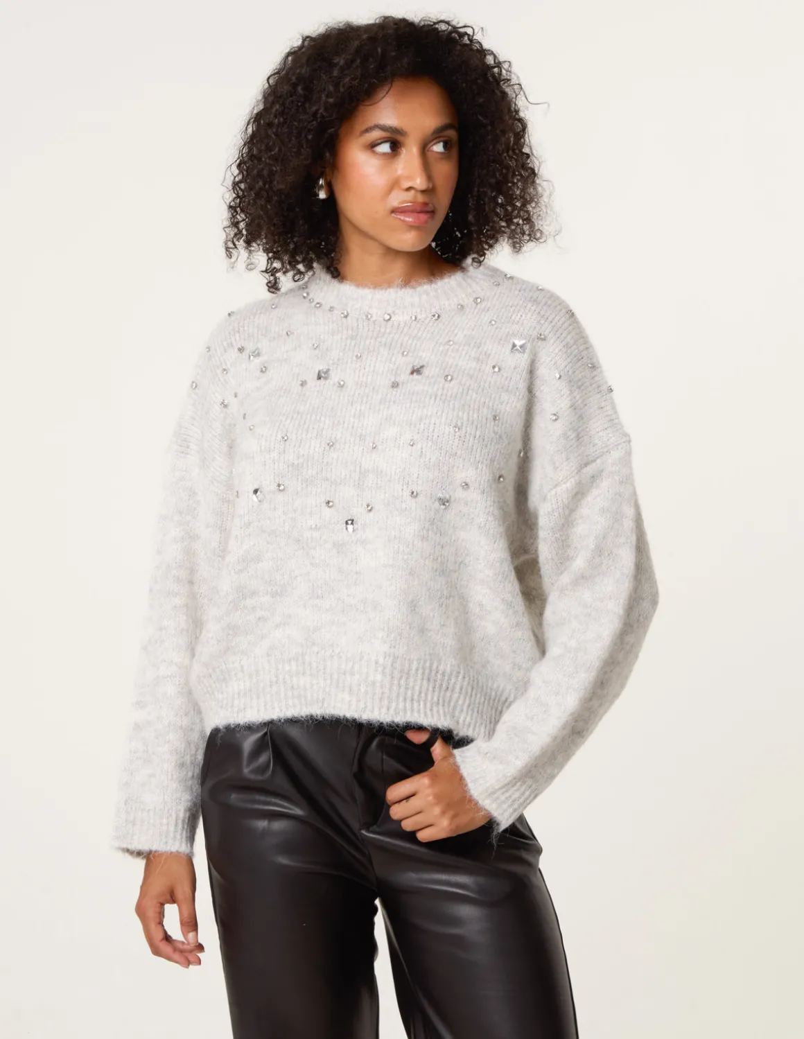 Diamante Round Neck Jumper