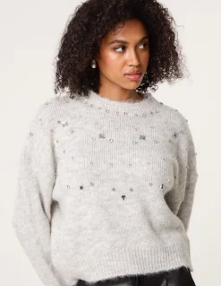 Diamante Round Neck Jumper