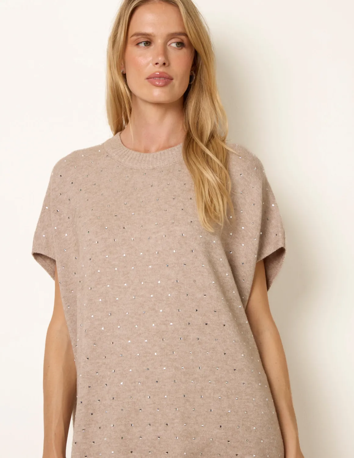 Diamante Sleeveless Knit Vest
