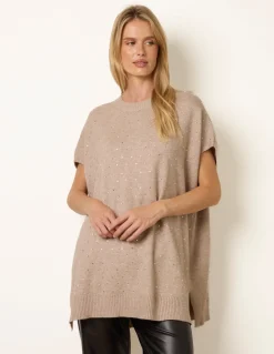 Diamante Sleeveless Knit Vest