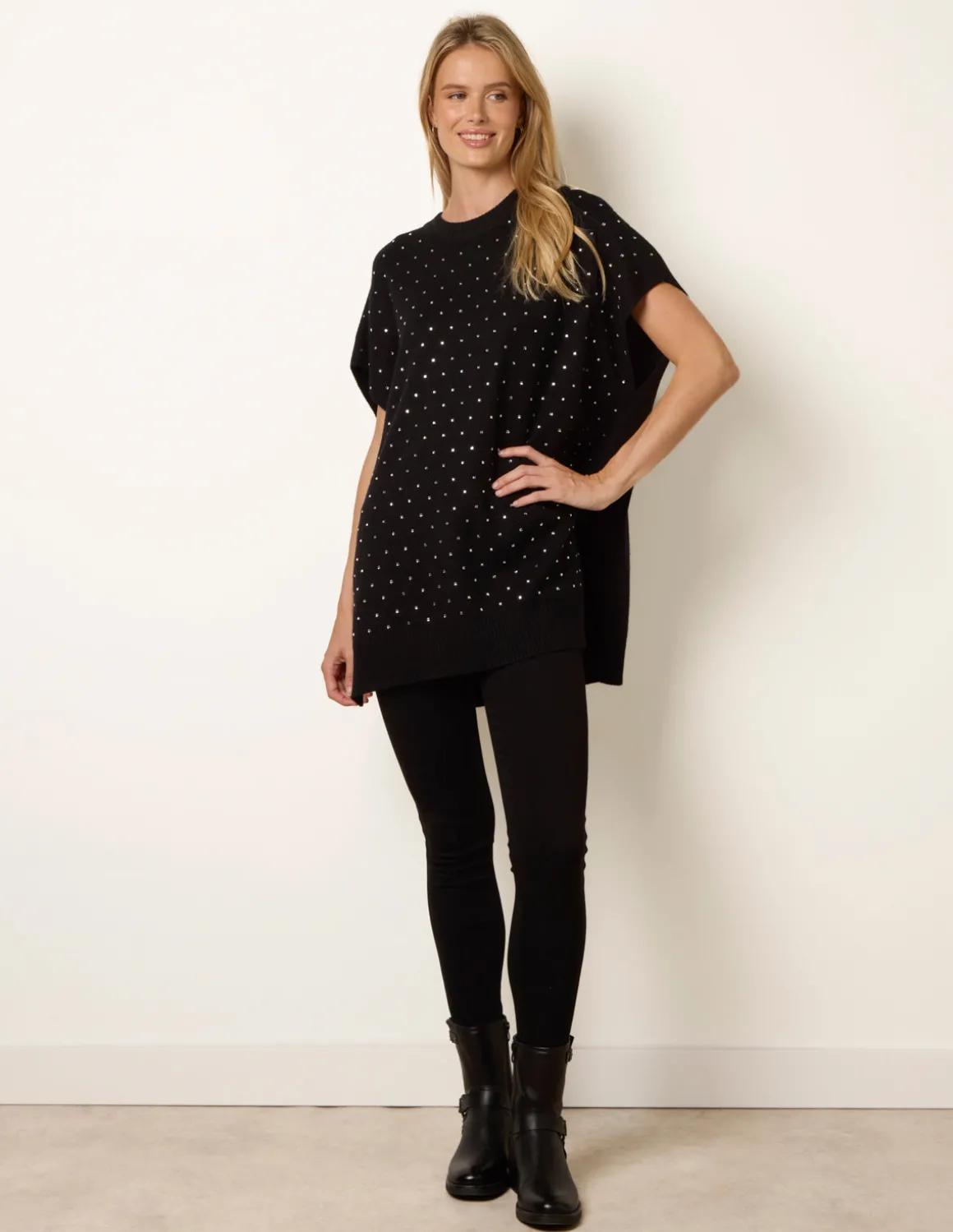 Diamante Sleeveless Knit Vest