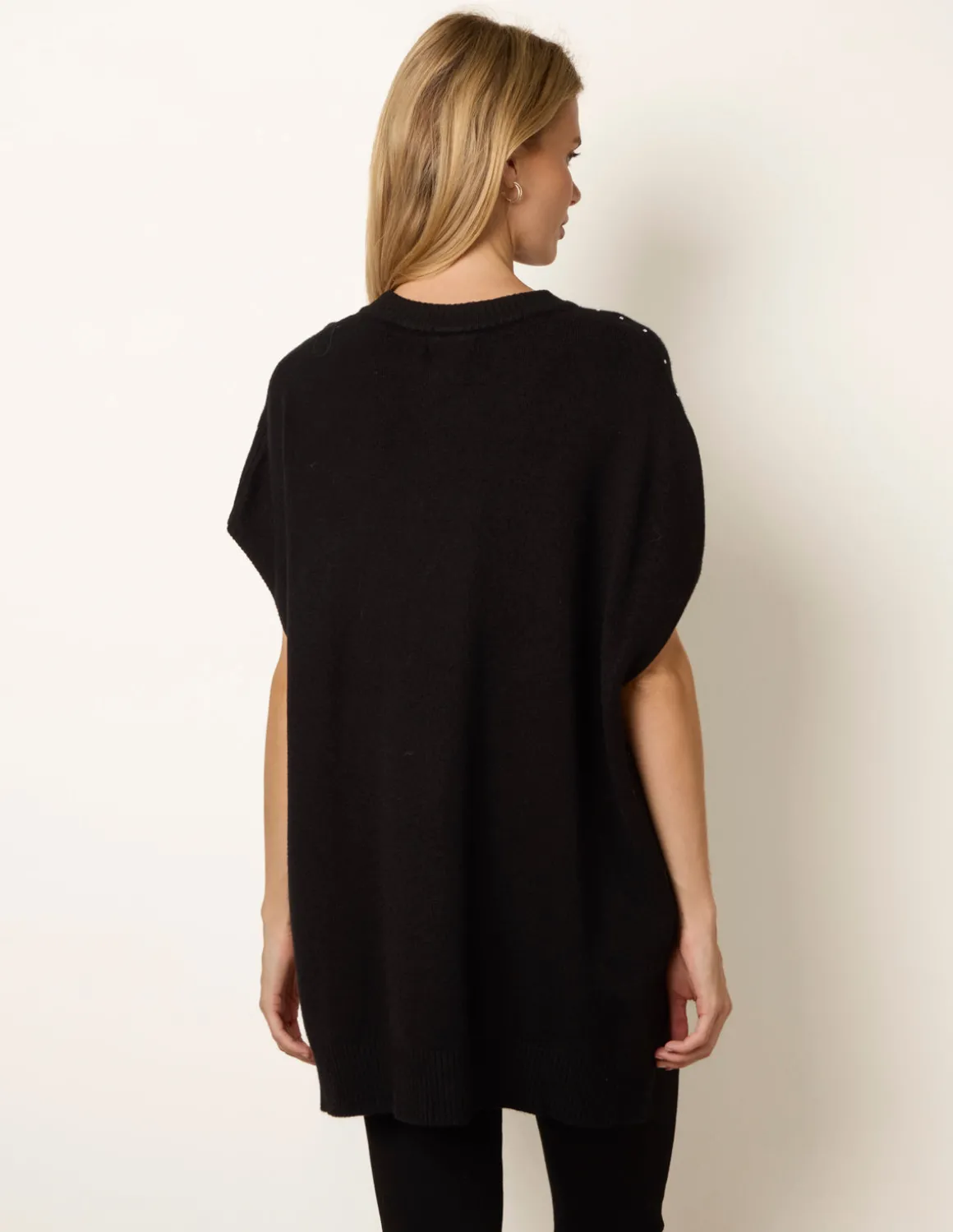 Diamante Sleeveless Knit Vest