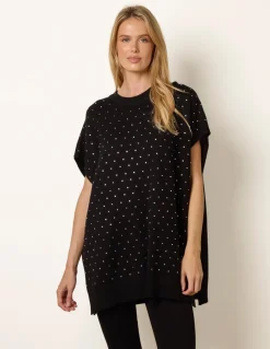 Diamante Sleeveless Knit Vest