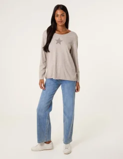 Diamante Star Long Sleeve Jumper