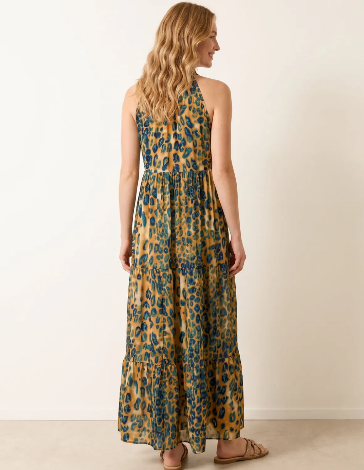Diamante Tiered Tie Front Dress