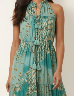 Diamante Tiered Tie Front Dress
