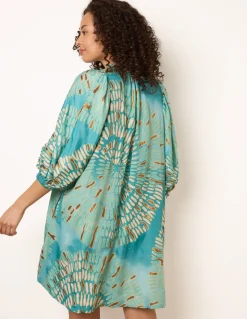 Diamante Tunic Dress With Puff Sleeve