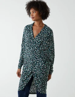 Draped Dip Hem Long Top