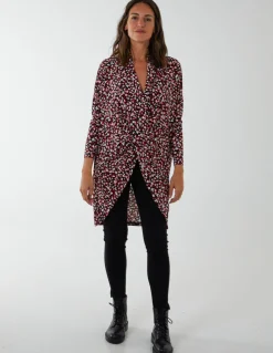 Draped Dip Hem Long Top