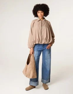 Drape Puffball Zipper Jacket