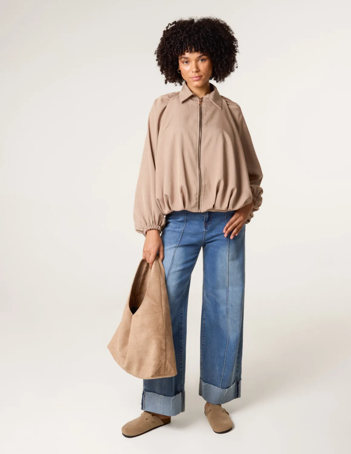 Drape Puffball Zipper Jacket