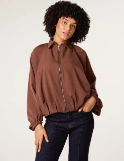 Drape Puffball Zipper Jacket
